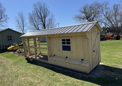 Amish chicken coop with metal roof