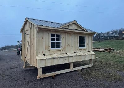 Amish chicken coop with two windows