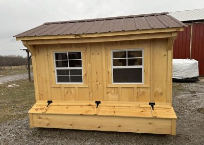 Amish built chicken coop with two windows