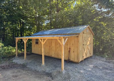 Wooden Amish built shed with attached lean to