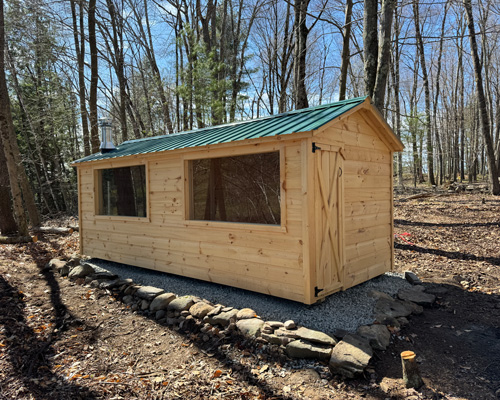 Wood Sauna with a changing room