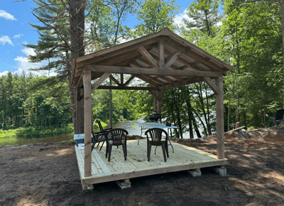 Simple Amish Pavilion in the woods