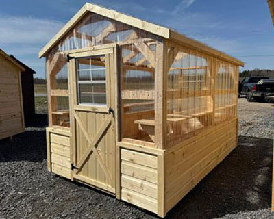 Wood Amish Made Greenhouse with a single door