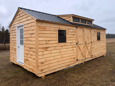 Clap Board Siding Shed with two doors